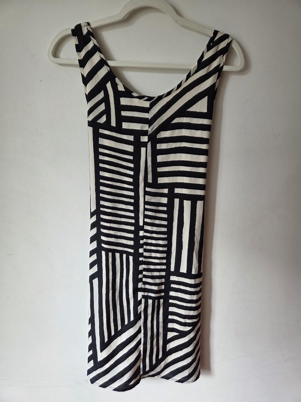 Black & White Geometric Midi Dress